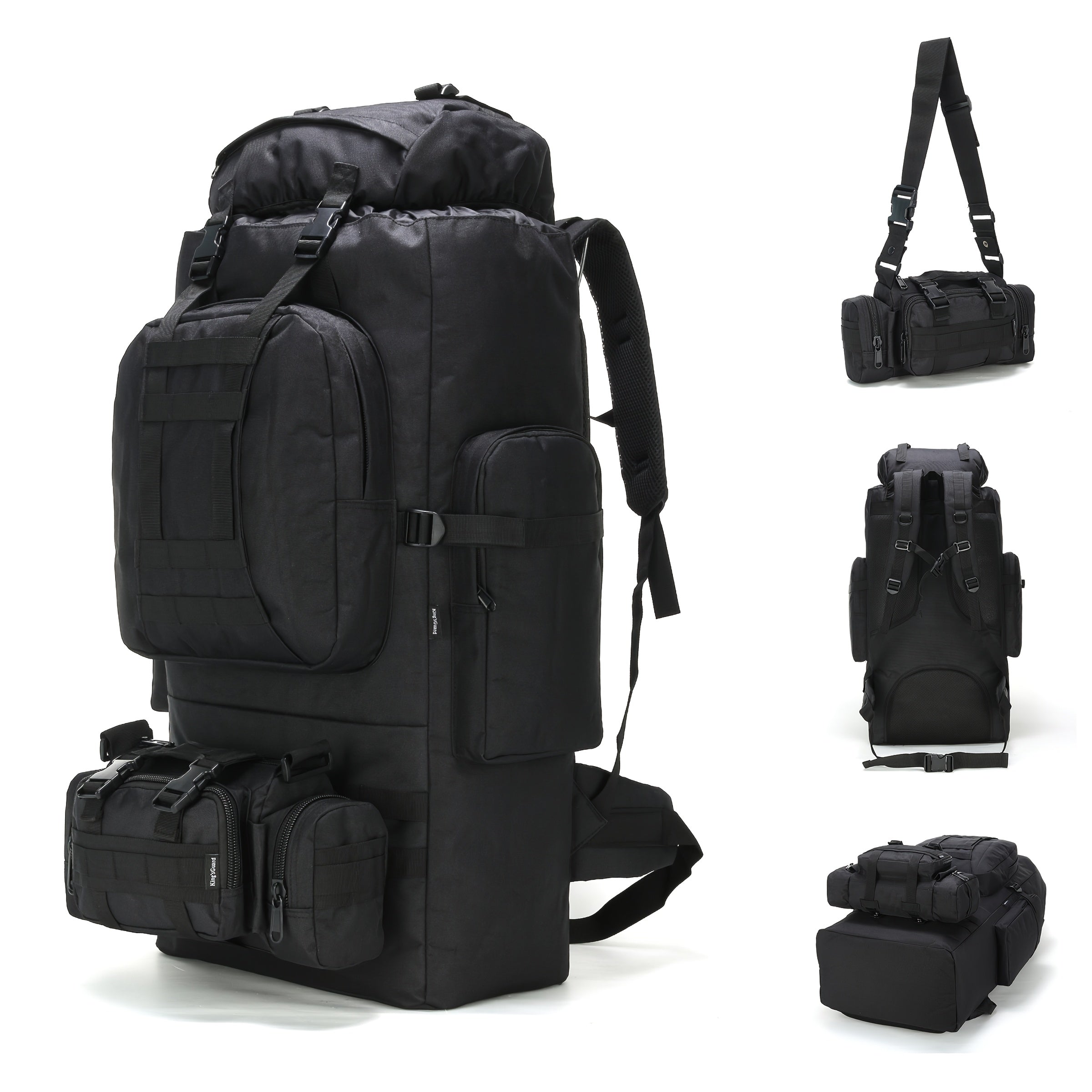 ForgeGear 80–100L Tactical Hiking Backpack with Detachable Waist Bag