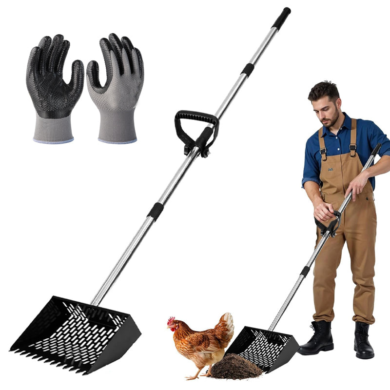 3 in 1 Metal Chicken Poop Scooper & Rake