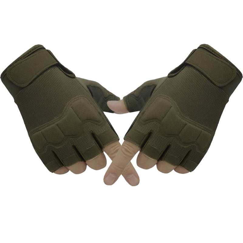 CamoGuard Elite Fingerless Tactical Glovesa