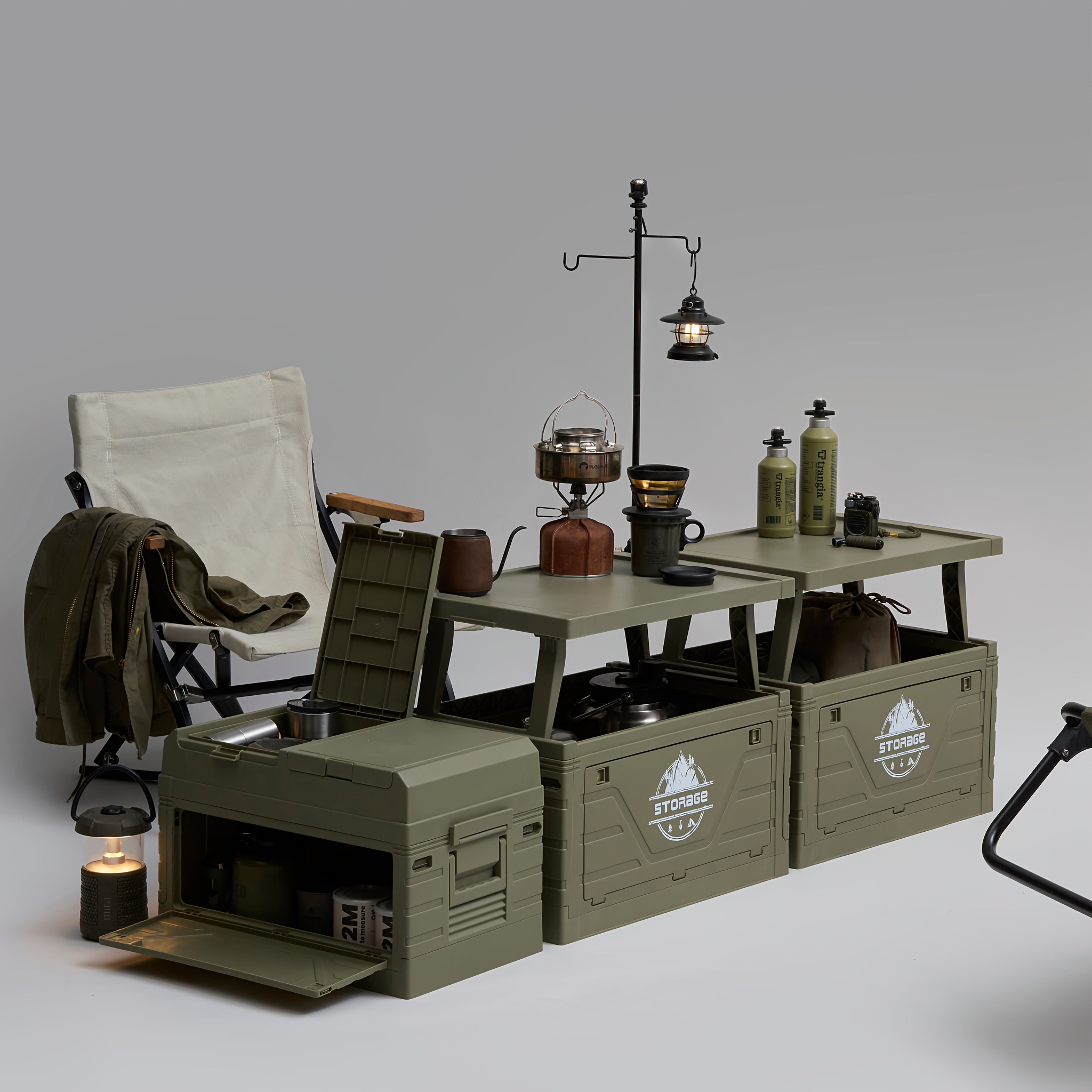 Foldnest 2-IN-1 Camp Storage Box & Portable Table
