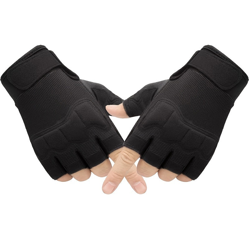 CamoGuard Elite Fingerless Tactical Glovesa