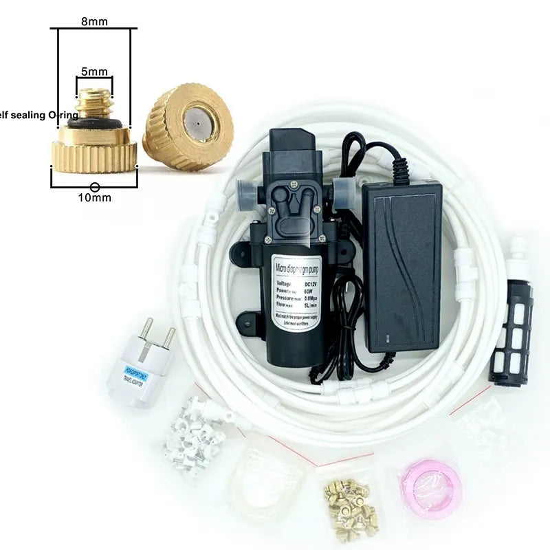 DIY Installed Misting Cooling System – Outdoor Patio Mist Kit for Garden, Greenhouse & Backyard Cooling