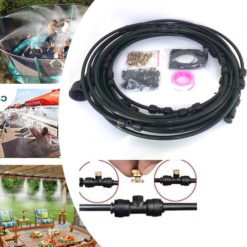 DIY Installed Misting Cooling System – Outdoor Patio Mist Kit for Garden, Greenhouse & Backyard Cooling