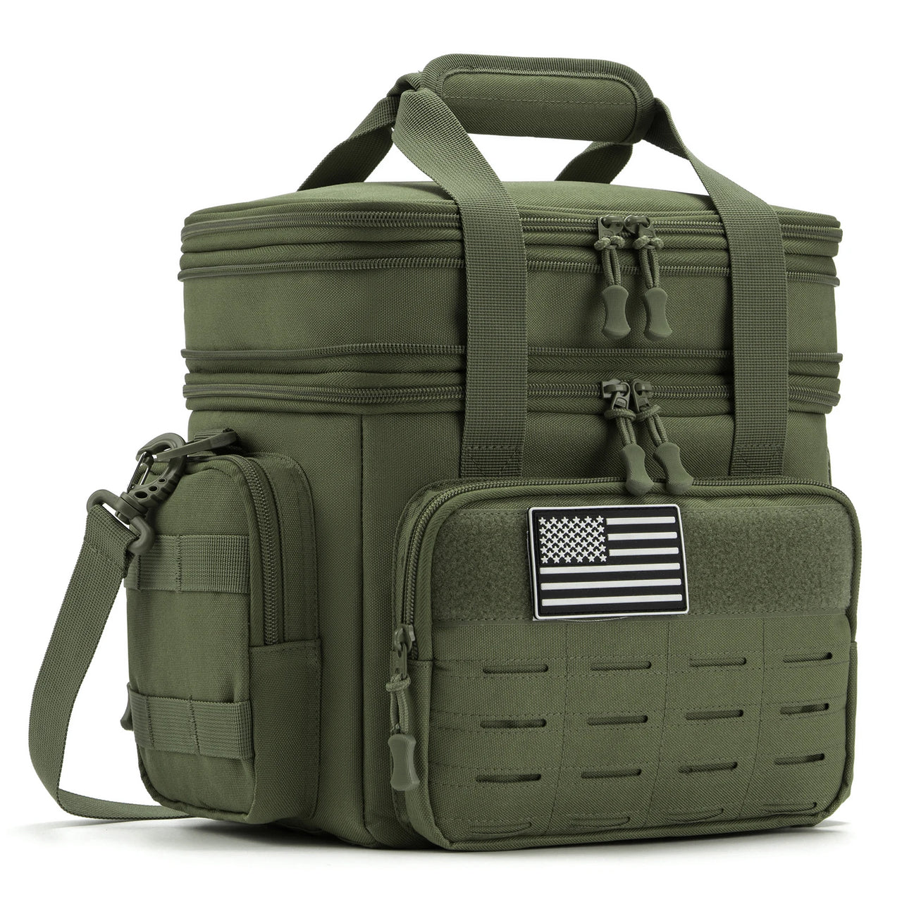 20L Tactical Insulated Lunch Bag with MOLLE Tissue Side Pouch