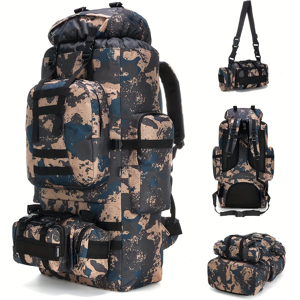 ForgeGear 80–100L Tactical Hiking Backpack with Detachable Waist Bag