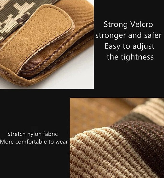 CamoGuard Elite Fingerless Tactical Glovesa