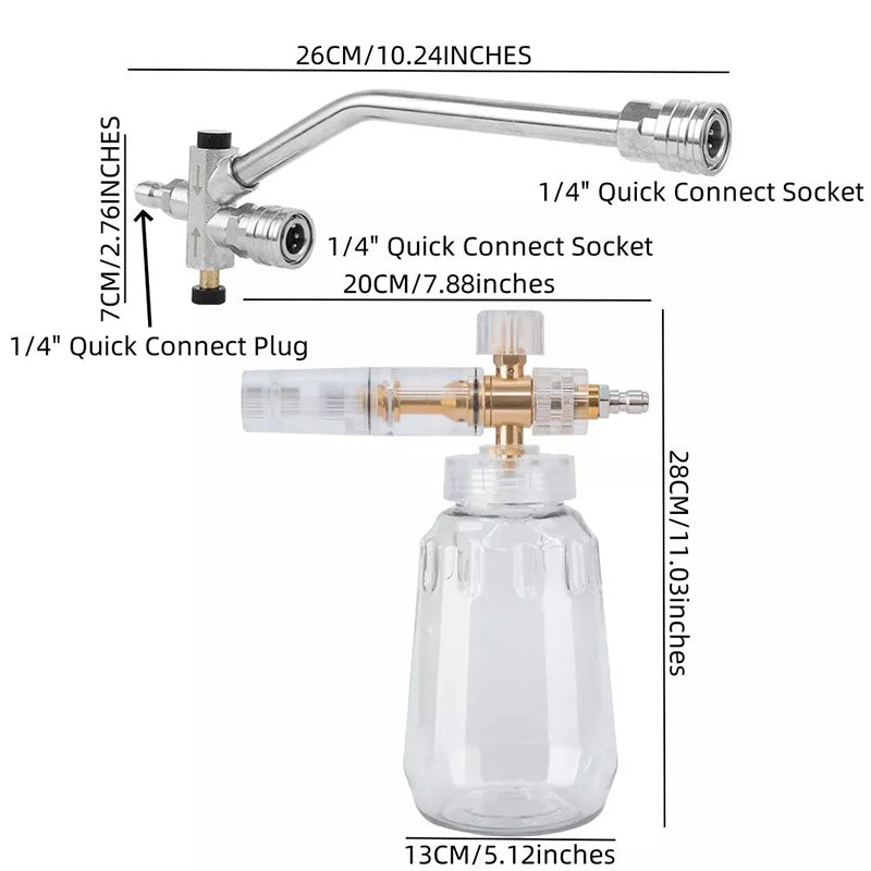 2 in 1 Connector Foam Cannon Pressure Washer Gun
