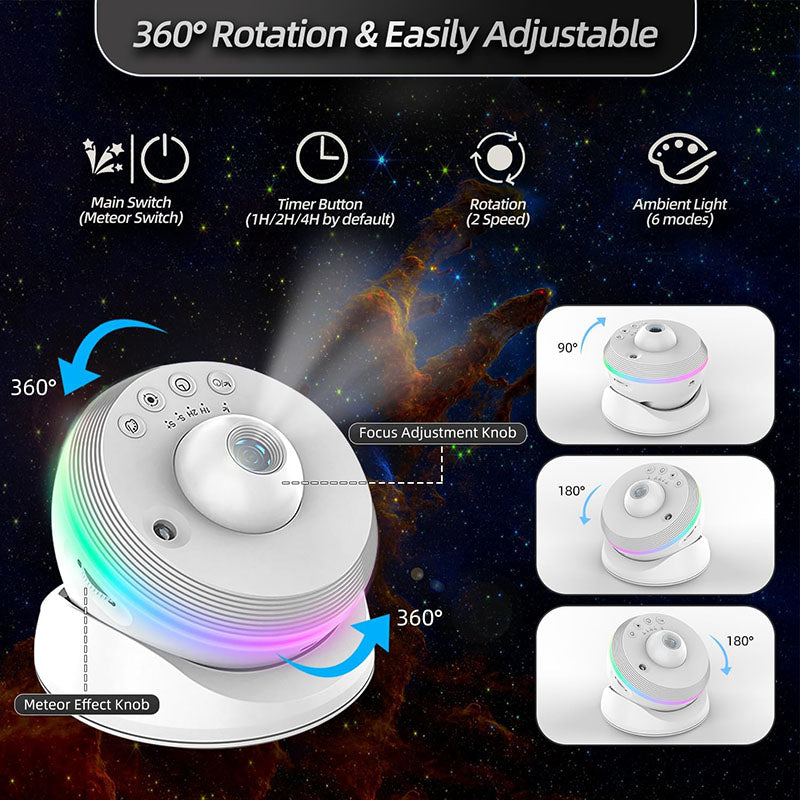 4K 13 in 1 Galaxy Projector with Colored Night Light