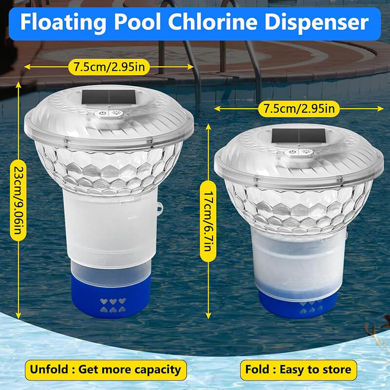 Solar Pool Chlorine Floater with Colorful Light