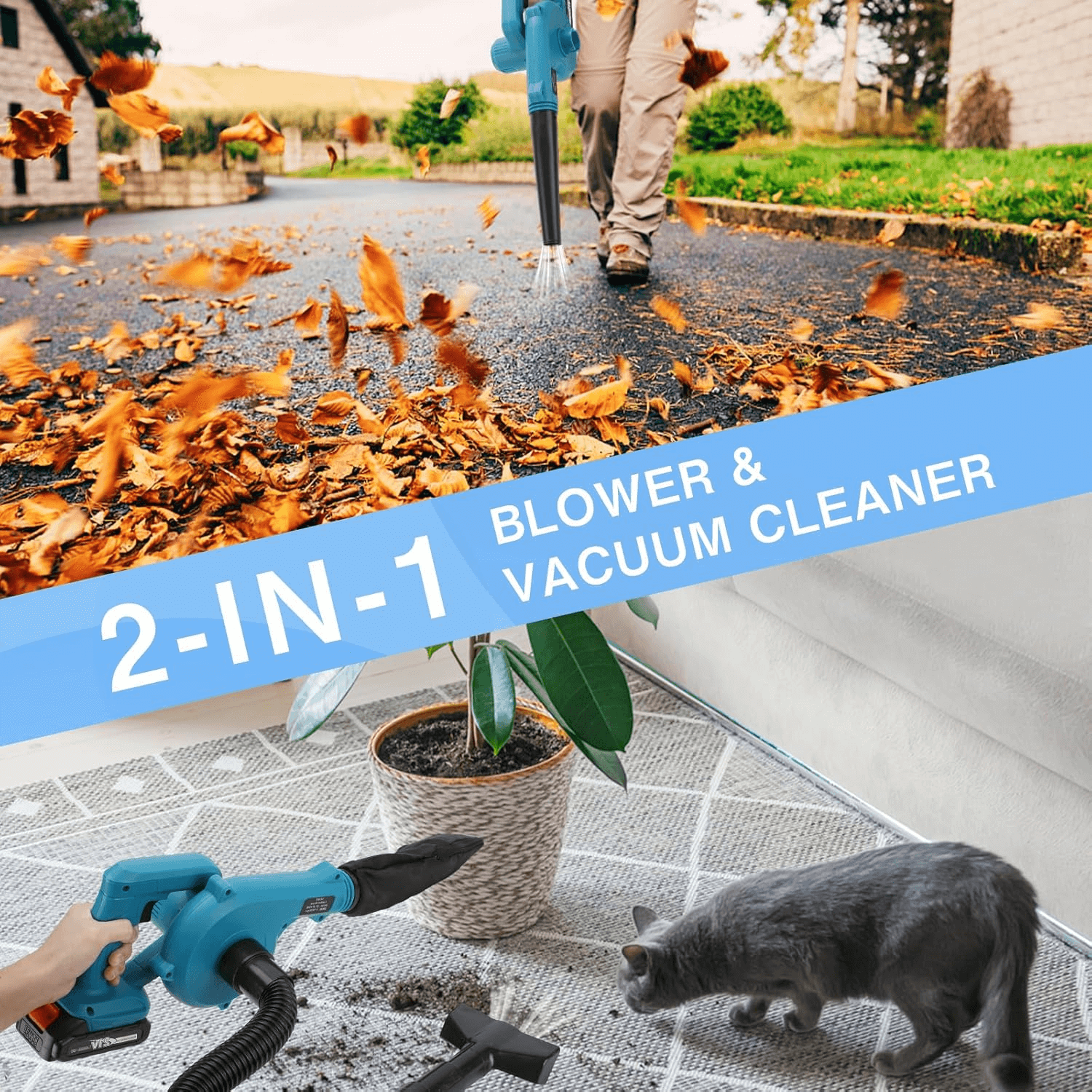 2 in 1 Cordless Leaf Blower & Vacuum