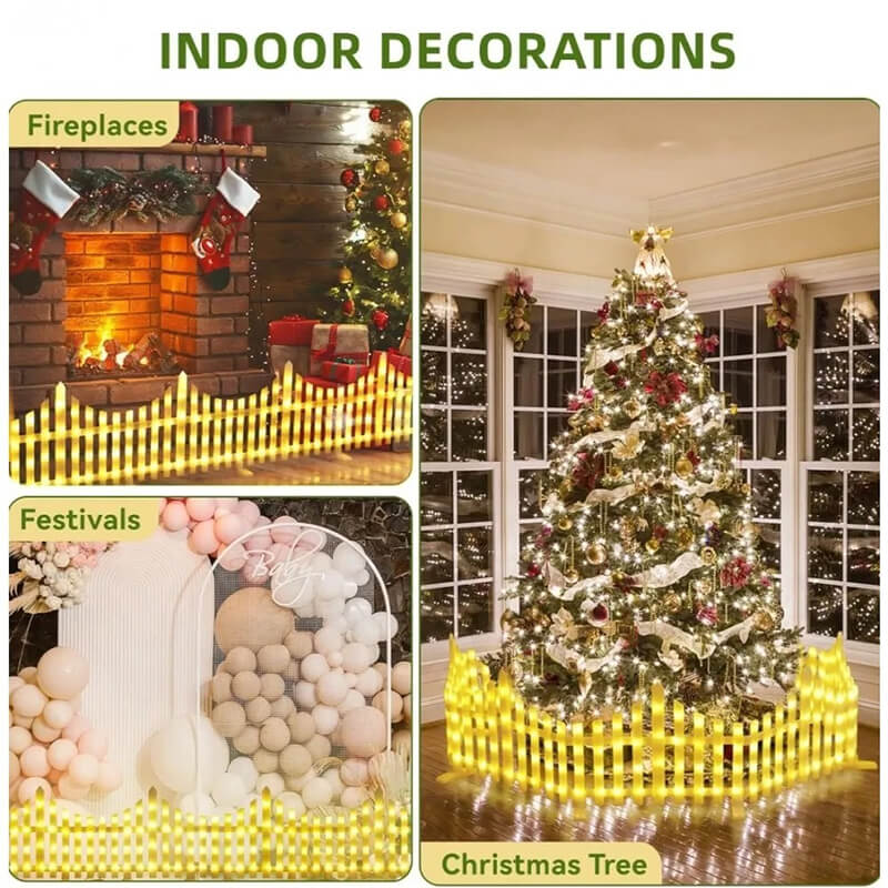 8 Pack Solar Garden Fence Light