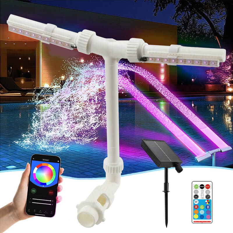 Solar Pool Fountain with Lights