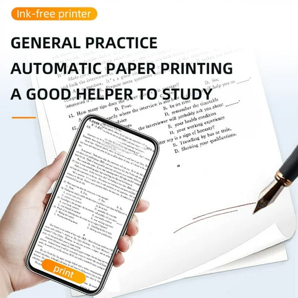 Wireless Bluetooth Inkless Thermal Printer