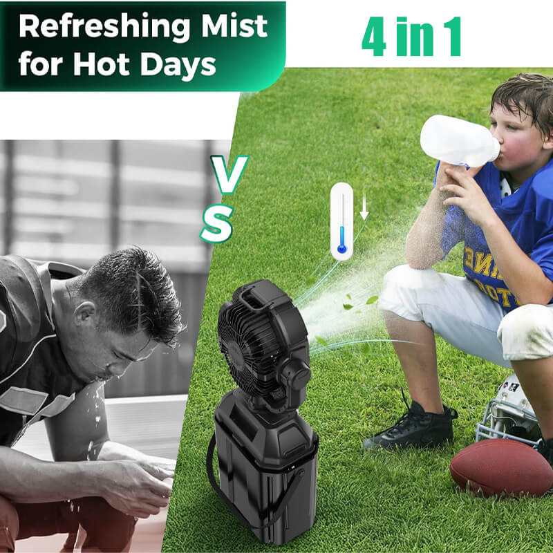 4 in 1 Mist Camping Fan with 6L Bucket