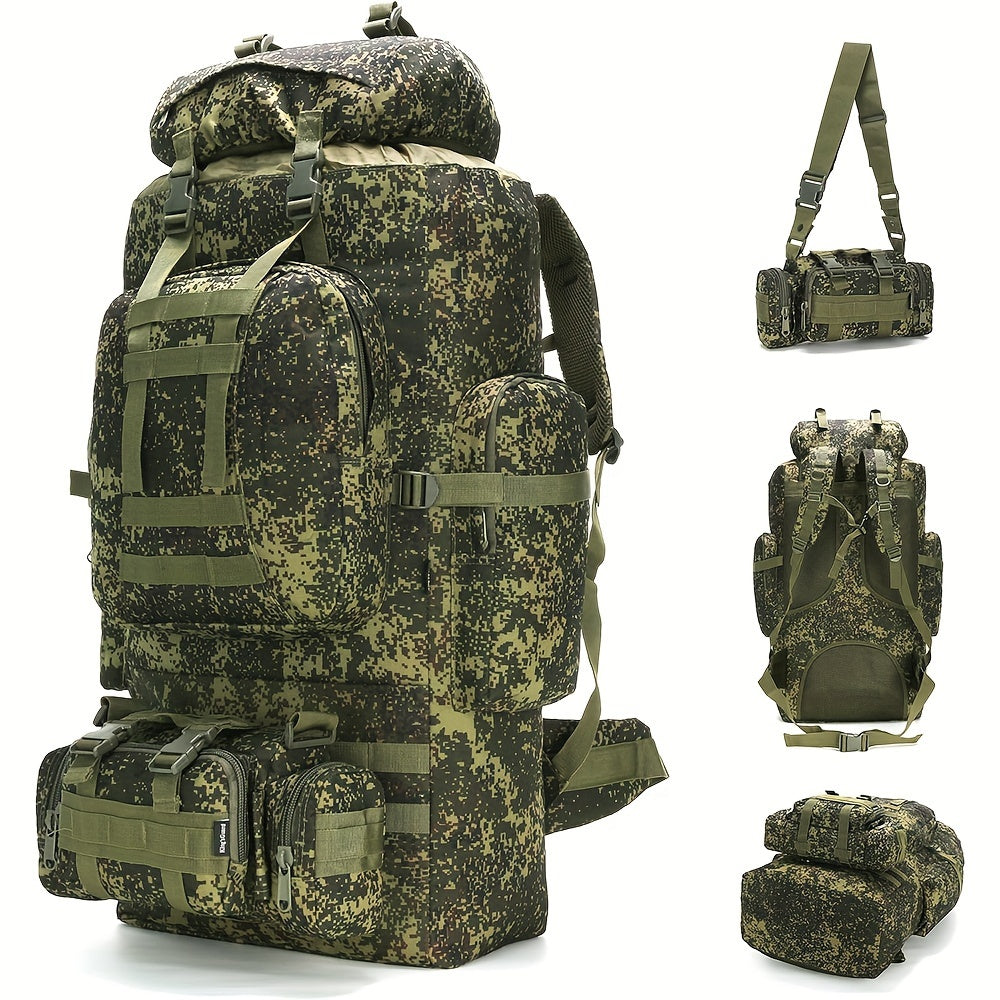 ForgeGear 80–100L Tactical Hiking Backpack with Detachable Waist Bag