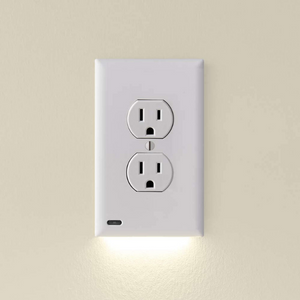 Double Wall Plug Socket LED Hallway Night Light Combo