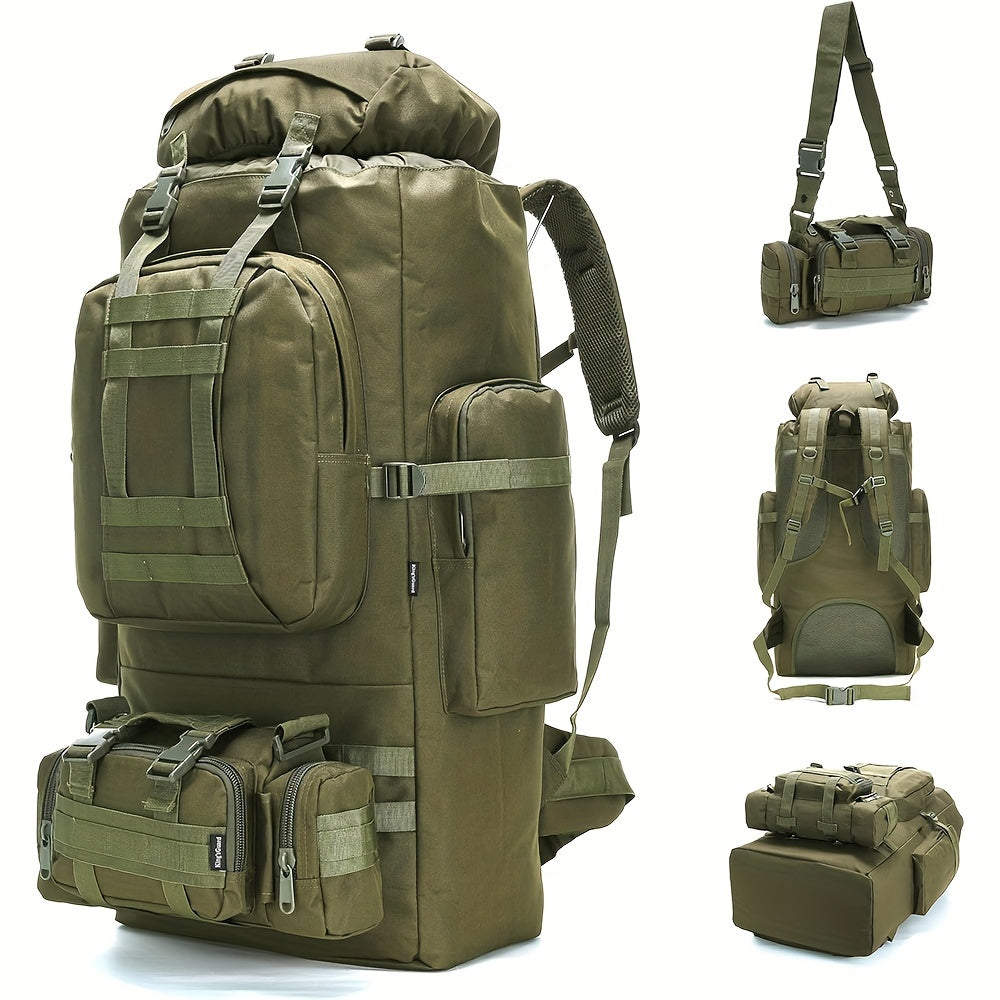 ForgeGear 80–100L Tactical Hiking Backpack with Detachable Waist Bag