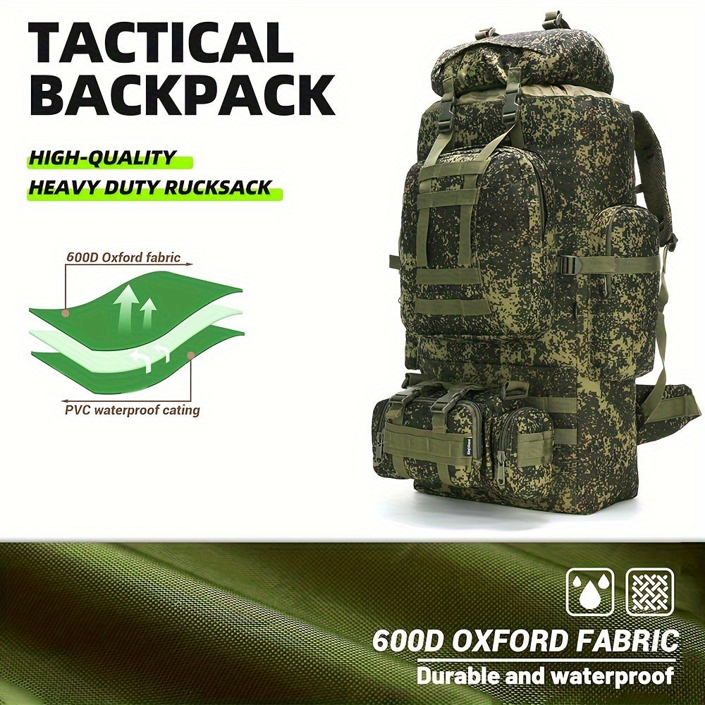 ForgeGear 80–100L Tactical Hiking Backpack with Detachable Waist Bag