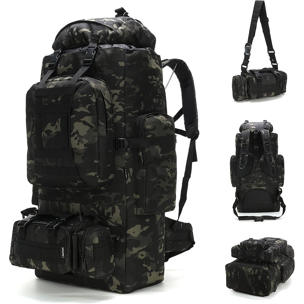 ForgeGear 80–100L Tactical Hiking Backpack with Detachable Waist Bag