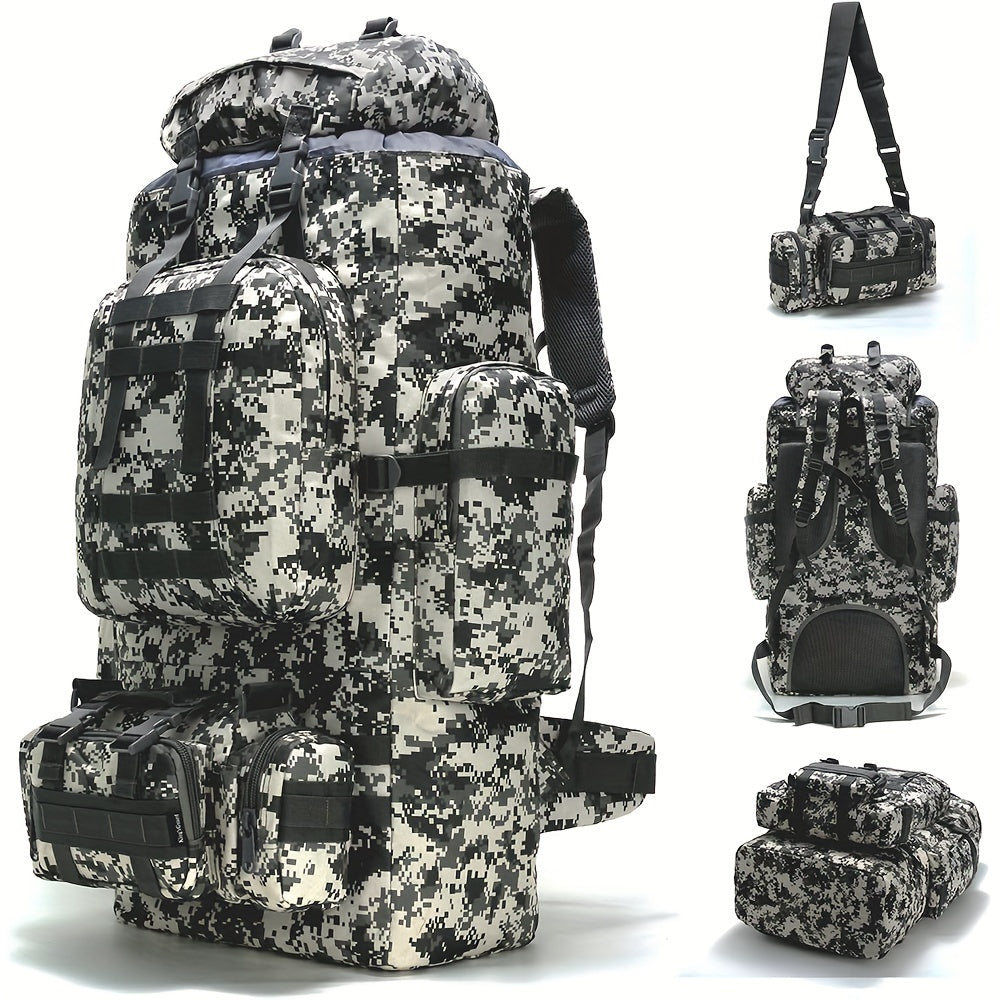 ForgeGear 80–100L Tactical Hiking Backpack with Detachable Waist Bag