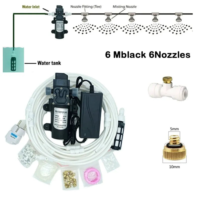 DIY Installed Misting Cooling System – Outdoor Patio Mist Kit for Garden, Greenhouse & Backyard Cooling