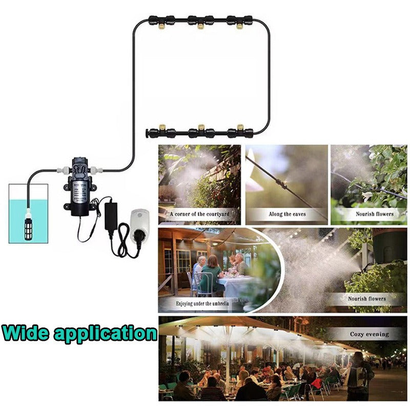 DIY Installed Misting Cooling System – Outdoor Patio Mist Kit for Garden, Greenhouse & Backyard Cooling
