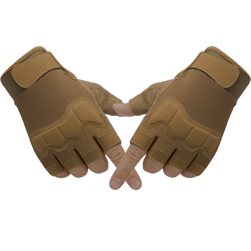 CamoGuard Elite Fingerless Tactical Glovesa