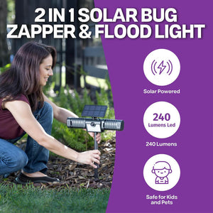 2 in 1 Solar Mosquito Zapper & Flood Light
