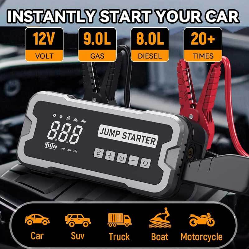 4 in 1 Portable Jump Starter with Air Pump Pro