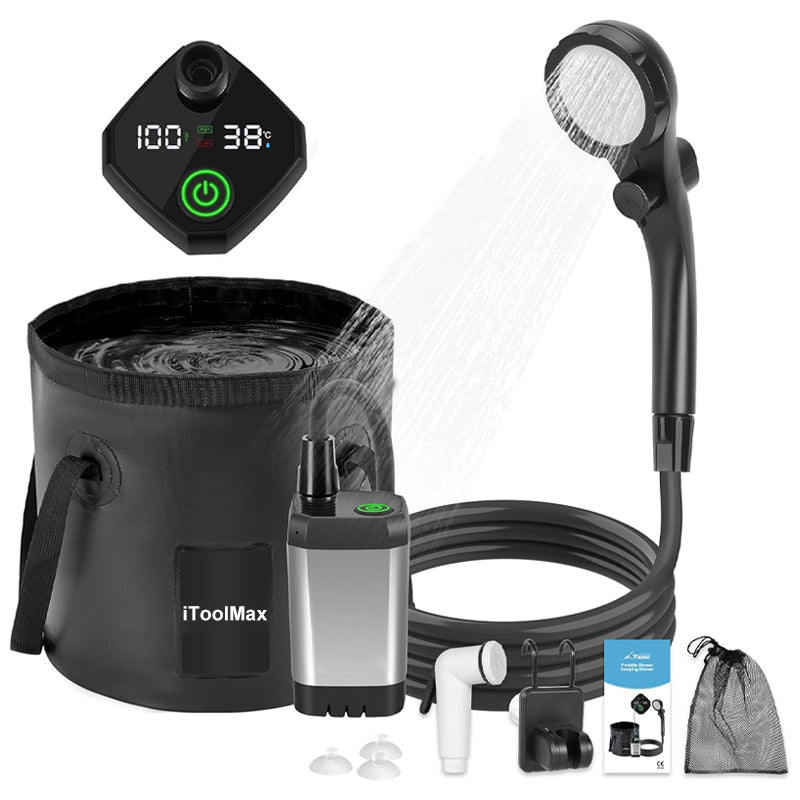Camping Shower Kit with 5 Gallons Foldable Bucket