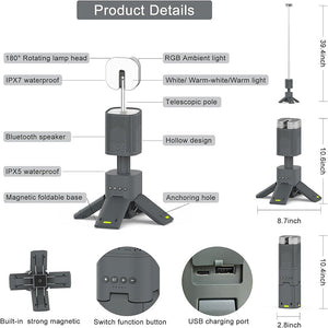 Telescopic Camping Light with Speaker